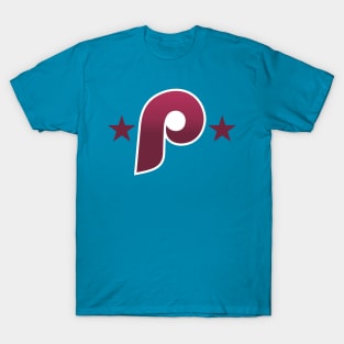 Red October Phillies Retro Powder Blue Baseball T-Shirt